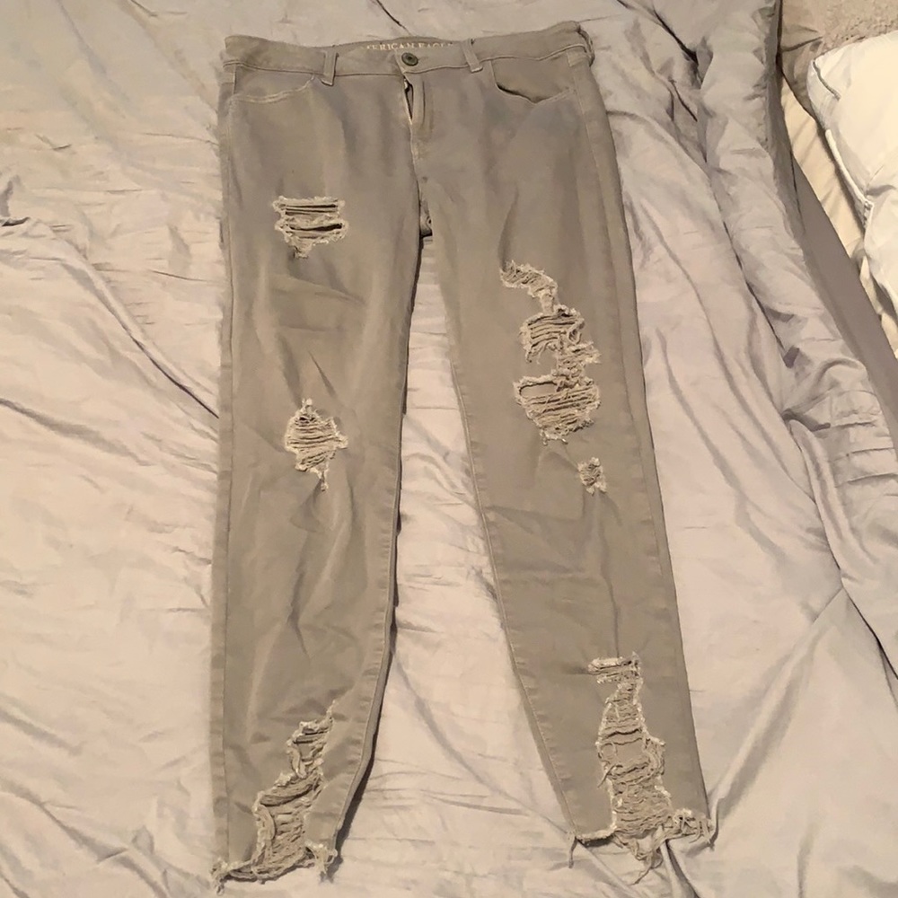 American Eagle Grey Ripped Jeans